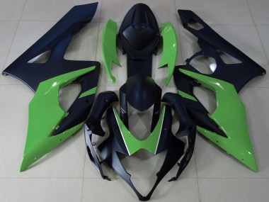 Matte Black & Green 2005-2006 GSXR 1000 Motorcycle Fairings