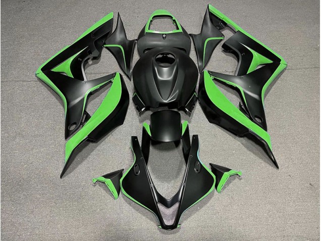 Matte Black & Green 2007-2008 CBR600RR Motorcycle Fairings