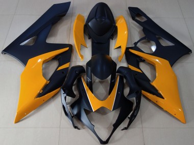 Matte Black & Light Orange 2005-2006 GSXR 1000 Motorcycle Fairings