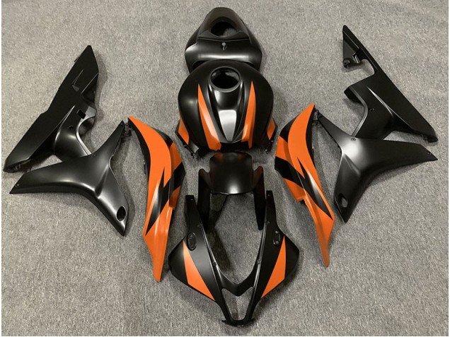 Matte Black & Orange Design 2007-2008 CBR600RR Motorcycle Fairings