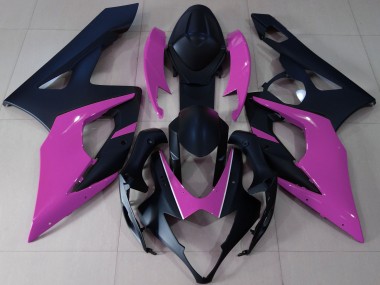 Matte Black & Pink 2005-2006 GSXR 1000 Motorcycle Fairings