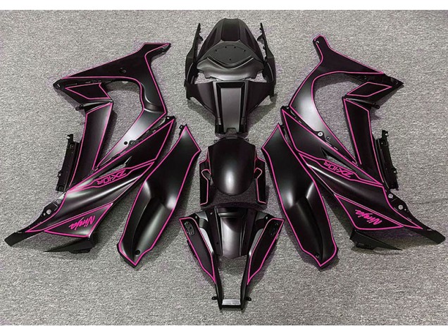 Matte Black & Pink Lining 2011-2015 ZX10R Motorcycle Fairings