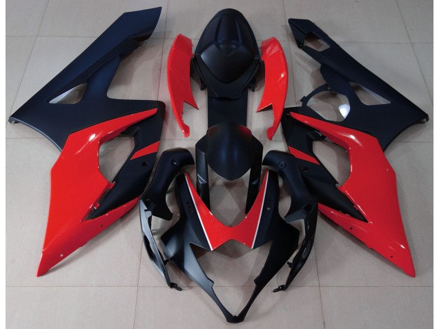 Matte Black & Red 2005-2006 GSXR 1000 Motorcycle Fairings