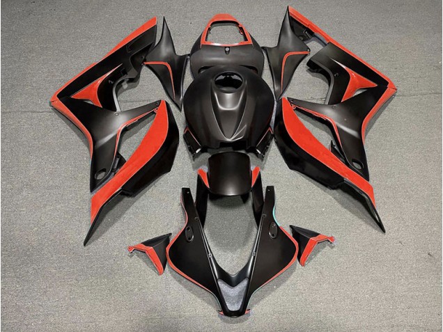 Matte Black & Red 2007-2008 CBR600RR Motorcycle Fairings