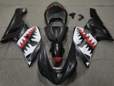 Matte Black Shark 2005-2006 ZX6R Motorcycle Fairings