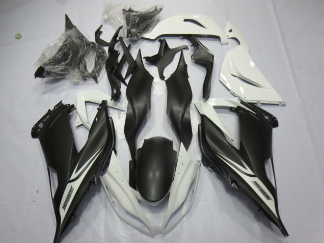 Matte Black White 2013-2018 ZX6R Motorcycle Fairings