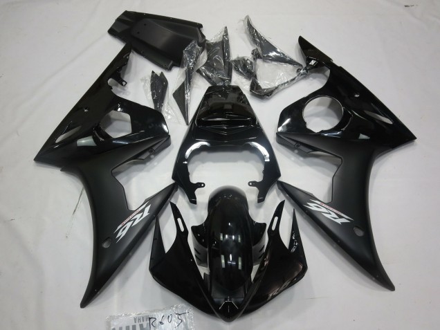 Matte Black White Decal 2005 R6 Motorcycle Fairings Matte Black White Decal 2005 R6 Motorcycle Fairings