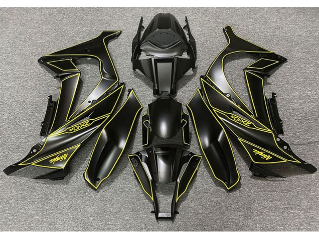 Matte Black & Yellow Lining 2011-2015 ZX10R Motorcycle Fairings
