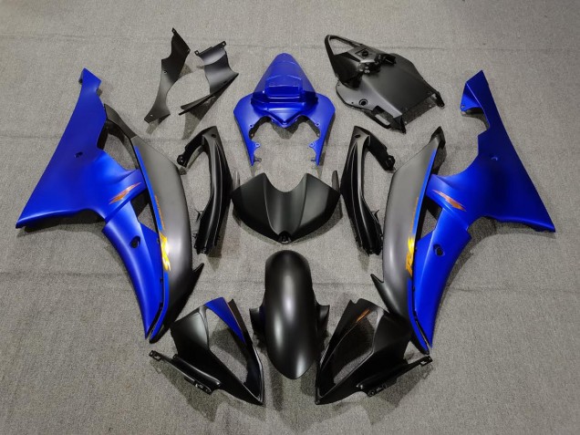 Matte Black and Blue 2008-2016 R6 Motorcycle Fairings