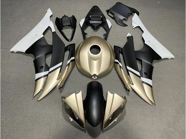 Matte Black and Gold 2008-2016 R6 Motorcycle Fairings