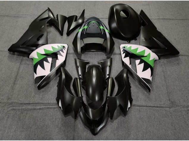 Matte Black and Green 2004-2005 ZX10R Motorcycle Fairings Matte Black and Green 2004-2005 ZX10R Motorcycle Fairings