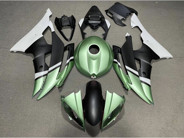 Matte Black and Green 2008-2016 R6 Motorcycle Fairings