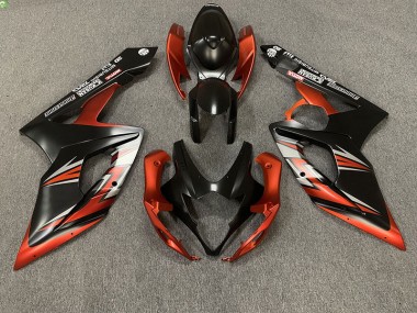 Matte Black and Orange 2005-2006 GSXR 1000 Motorcycle Fairings