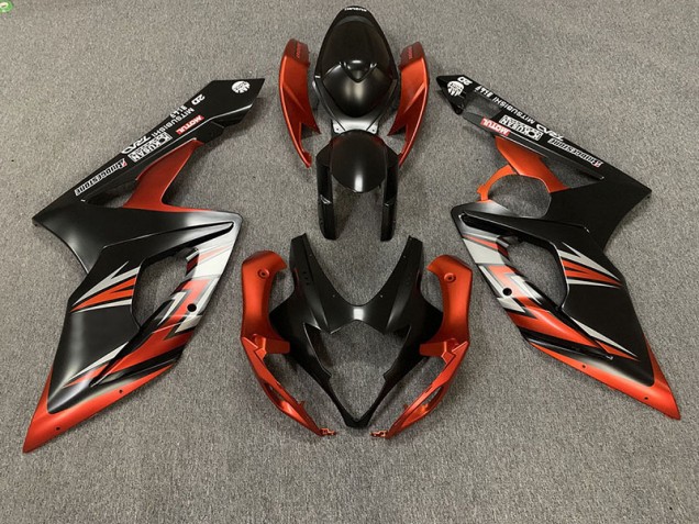 Matte Black and Orange 2005-2006 GSXR 1000 Motorcycle Fairings
