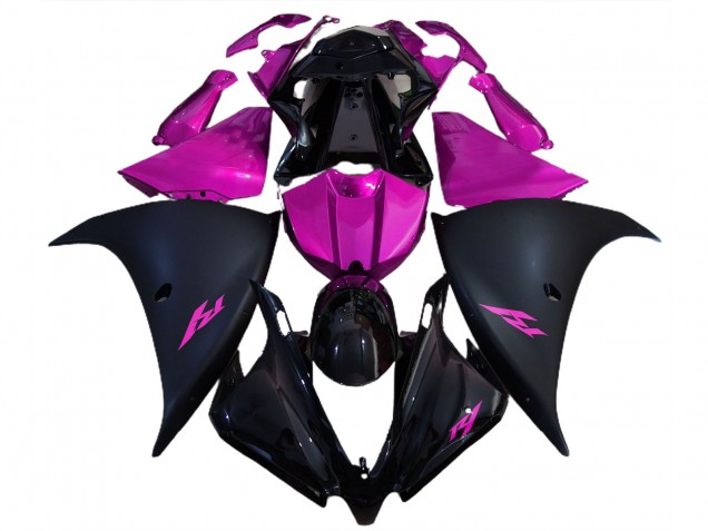 Matte Black and Pink 2012-2014 R1 Motorcycle Fairings Matte Black and Pink 2012-2014 R1 Motorcycle Fairings