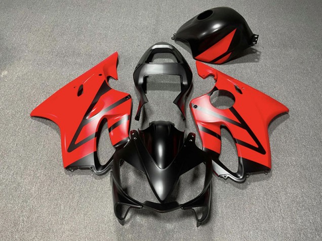 Matte Black and Red 2001-2003 CBR600 F4i Motorcycle Fairings