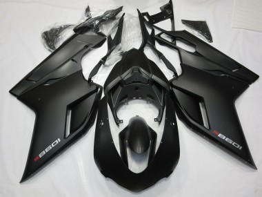 Matte Black with Red 2007-2014 Ducati 848 1098 1198 Motorcycle Fairings