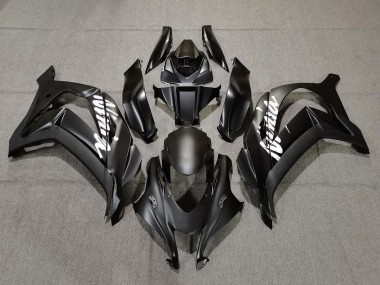 Matte Black with White 2016-2019 ZX10R Motorcycle Fairings
