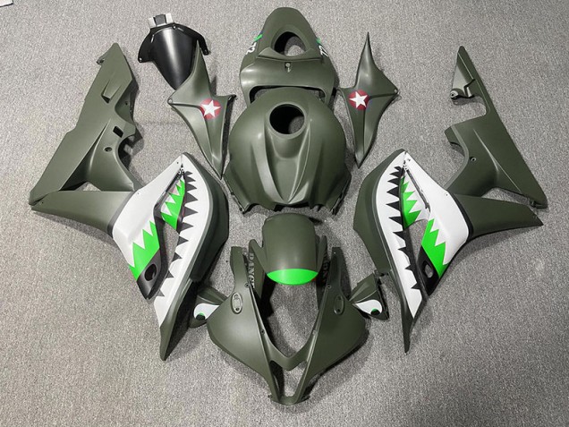 Matte Green & LightGreen Shark 2007-2008 CBR600RR Motorcycle Fairings