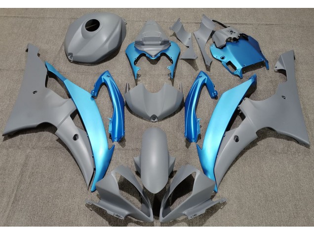 Matte Grey & Sky Blue 2008-2016 R6 Motorcycle Fairings
