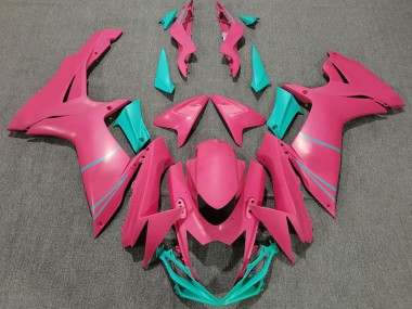 Matte Hot Pink and Teal 2011-2024 GSXR 600-750 Motorcycle Fairings