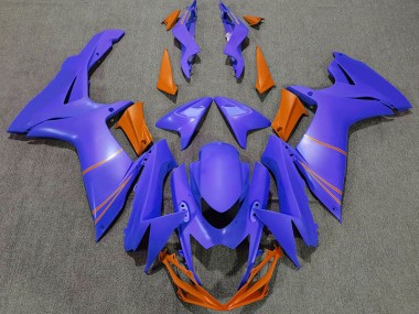 Matte Ocean Blue & Orange 2011-2024 GSXR 600-750 Motorcycle Fairings
