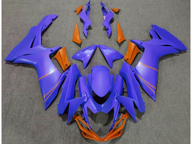 Matte Ocean Blue & Orange 2011-2024 GSXR 600-750 Motorcycle Fairings