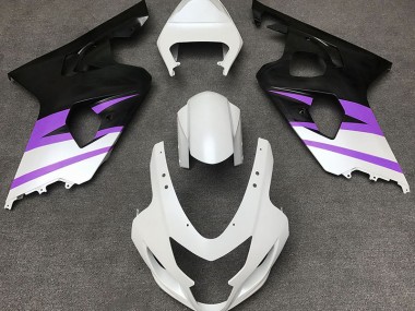 Matte White & Purple 2004-2005 GSXR 600-750 Motorcycle Fairings