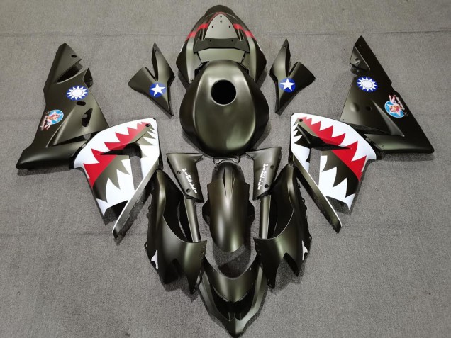 Military Green Shark 2004-2005 ZX10R Motorcycle Fairings Military Green Shark 2004-2005 ZX10R Motorcycle Fairings