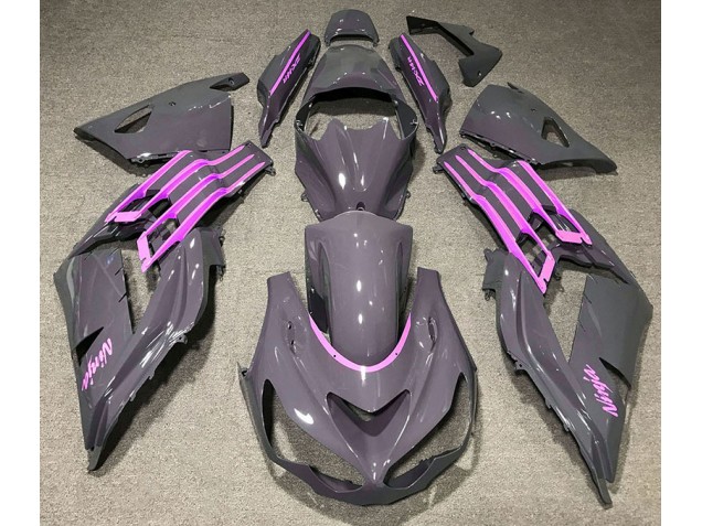 Nardo Grey & Pink 2012-2021 ZX14R Motorcycle Fairings Nardo Grey & Pink 2012-2021 ZX14R Motorcycle Fairings