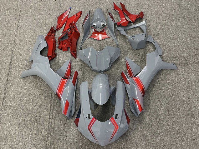 Nardo Grey & Red Accents 2015-2019 R1 Motorcycle Fairings