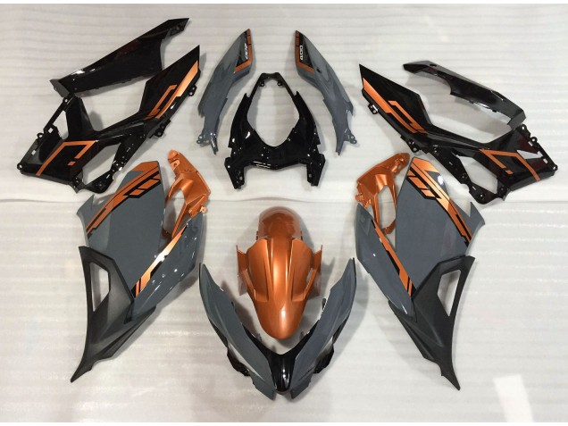 Nardo Grey and Orange 2018-2023 Ninja 400 Motorcycle Fairings