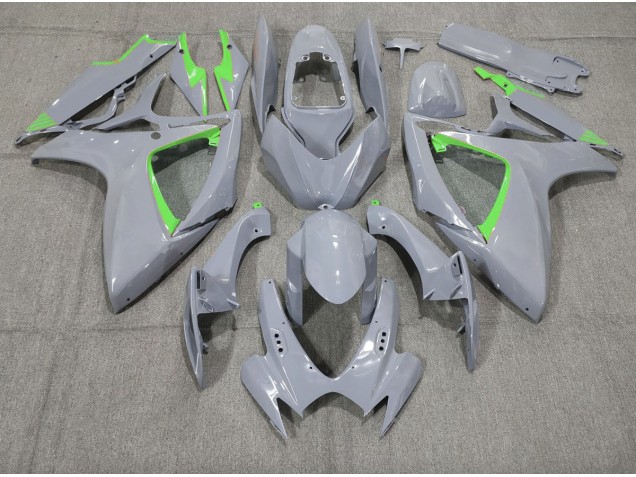 Nardo and Green Trim 2006-2007 GSXR 600-750 Motorcycle Fairings