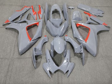 Nardo and Red Trim 2006-2007 GSXR 600-750 Motorcycle Fairings