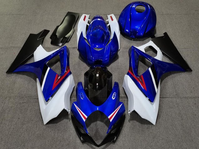 OEM Style Gloss Blue and White 2007-2008 GSXR 1000 Motorcycle Fairings OEM Style Gloss Blue and White 2007-2008 GSXR 1000 Motorcycle Fairings