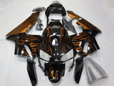Orange Flames 2003-2004 CBR600RR Motorcycle Fairings