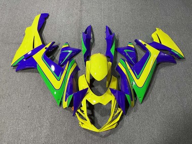 Orange Green and Blue 2011-2024 GSXR 600-750 Motorcycle Fairings