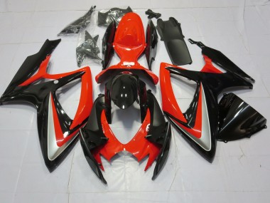 Orange Silver and Black 2006-2007 GSXR 600-750 Motorcycle Fairings
