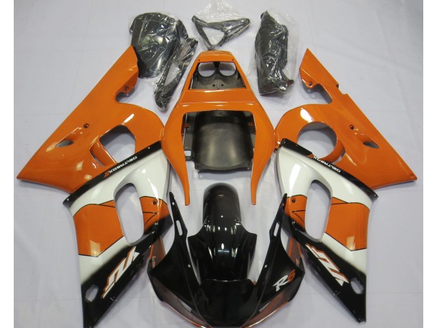 Orange White and Black 1998-2002 R6 Motorcycle Fairings