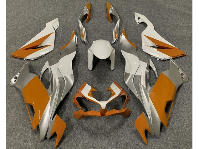 Orange White and Silver 2019-2023 ZX6R Motorcycle Fairings