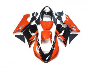 Orange and Black Elf 2005-2006 ZX6R Motorcycle Fairings