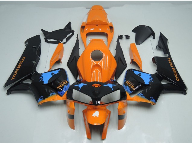 Orange and Black Splatter 2005-2006 CBR600RR Motorcycle Fairings