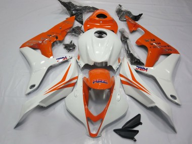 Orange and White HRC- CBR600RR 07-08 2007-2008 CBR600RR Motorcycle Fairings