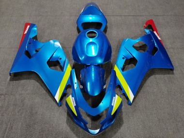 Pearl Blue Yellow 2004-2005 GSXR 600-750 Motorcycle Fairings