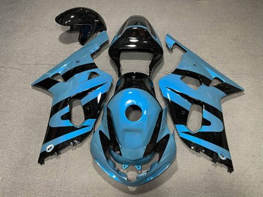 Pearl Light Blue and Black 2001-2003 GSXR 600-750 Motorcycle Fairings