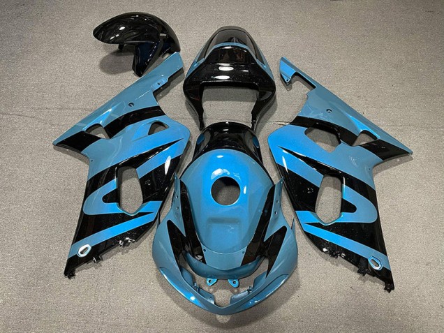 Pearl Light Blue and Black 2001-2003 GSXR 600-750 Motorcycle Fairings