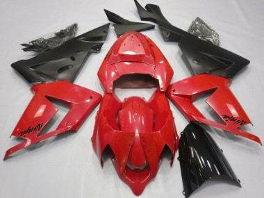 Pearl Red & Black 2004-2005 ZX10R Motorcycle Fairings