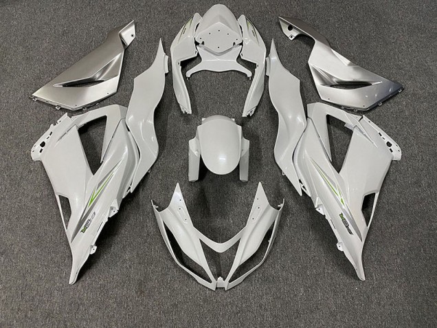 Pearl White 2013-2018 ZX6R Motorcycle Fairings