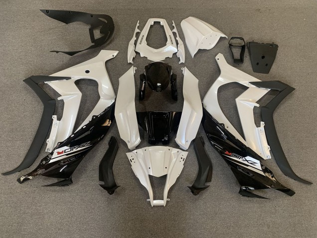 Pearl White & Black 2011-2015 ZX10R Motorcycle Fairings