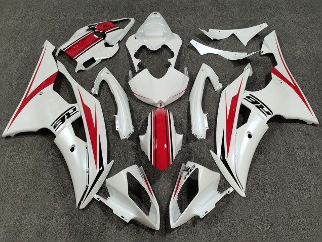 Pearl White & Gloss Red 2008-2016 R6 Motorcycle Fairings
